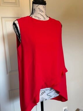 Amanda Uprichard Vibrant Red Sleeveless Top